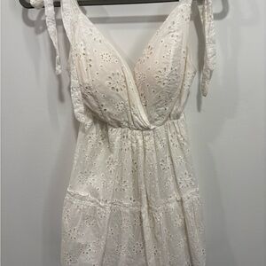 SHEIN White Eyelet Mini Dress